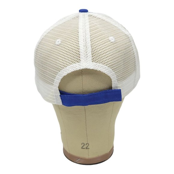 Omega Motion Mesh Strapback Cap Trucker Baseball Hat Vitronic Blue White - Picture 4 of 12